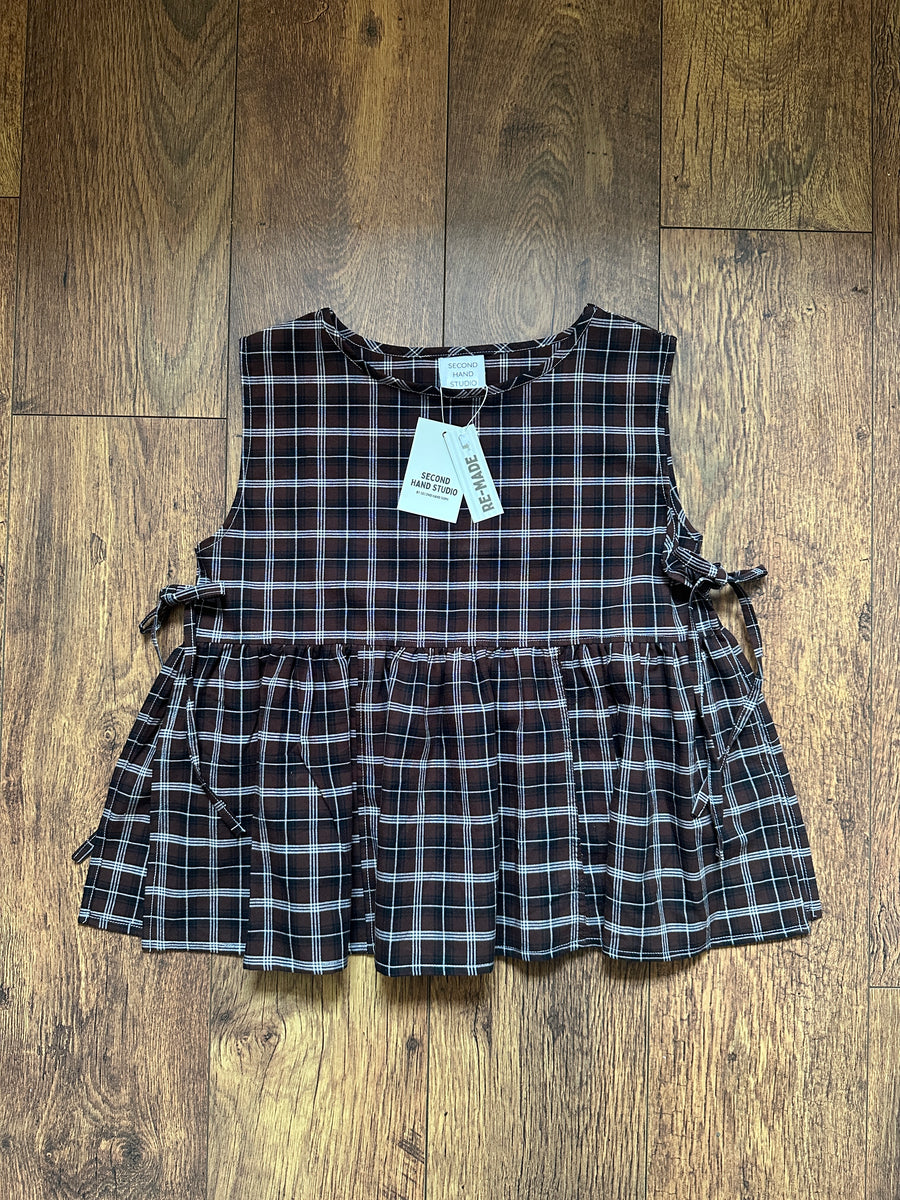 Ada Vest in Brown Check