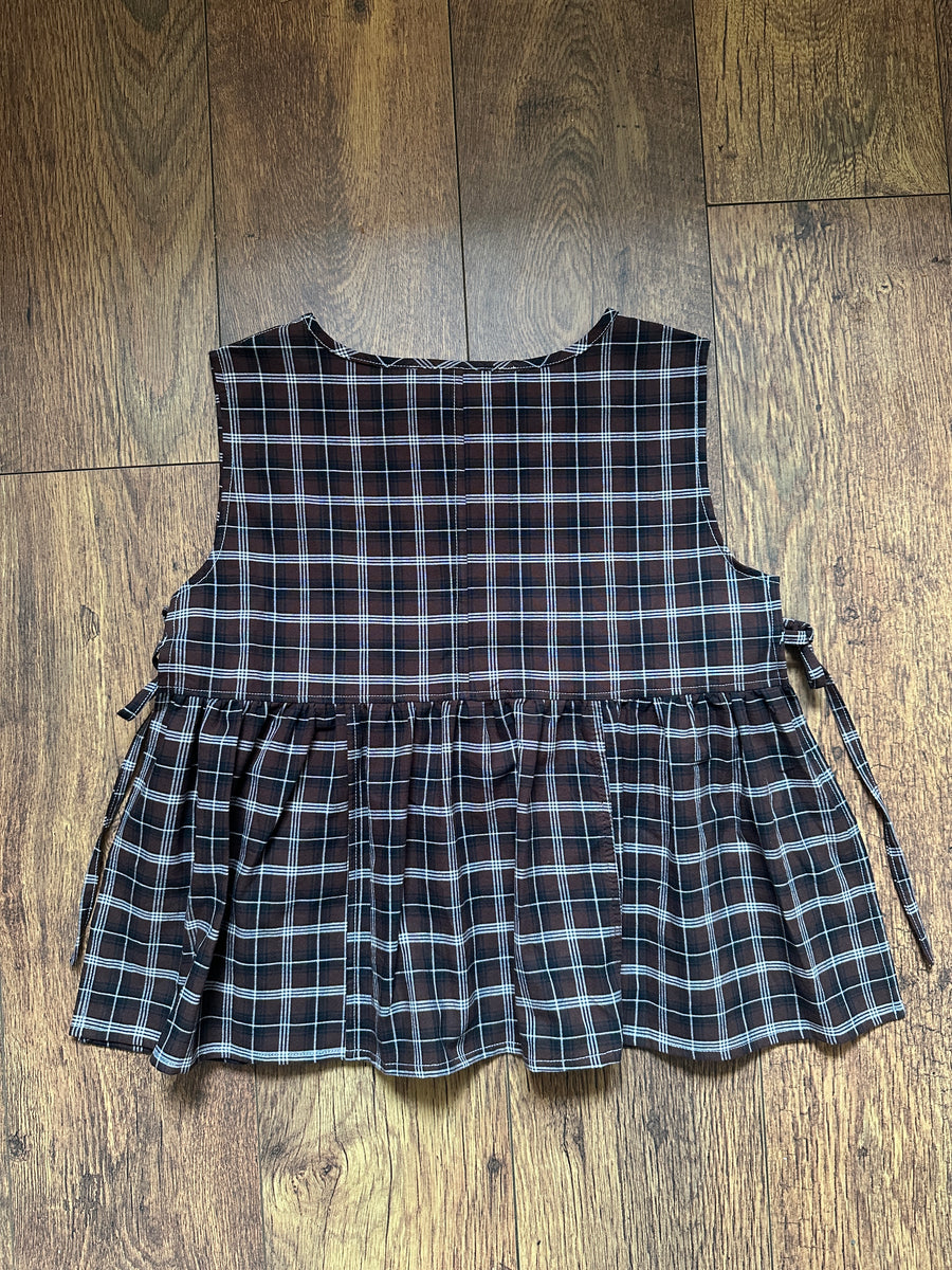 Ada Vest in Brown Check